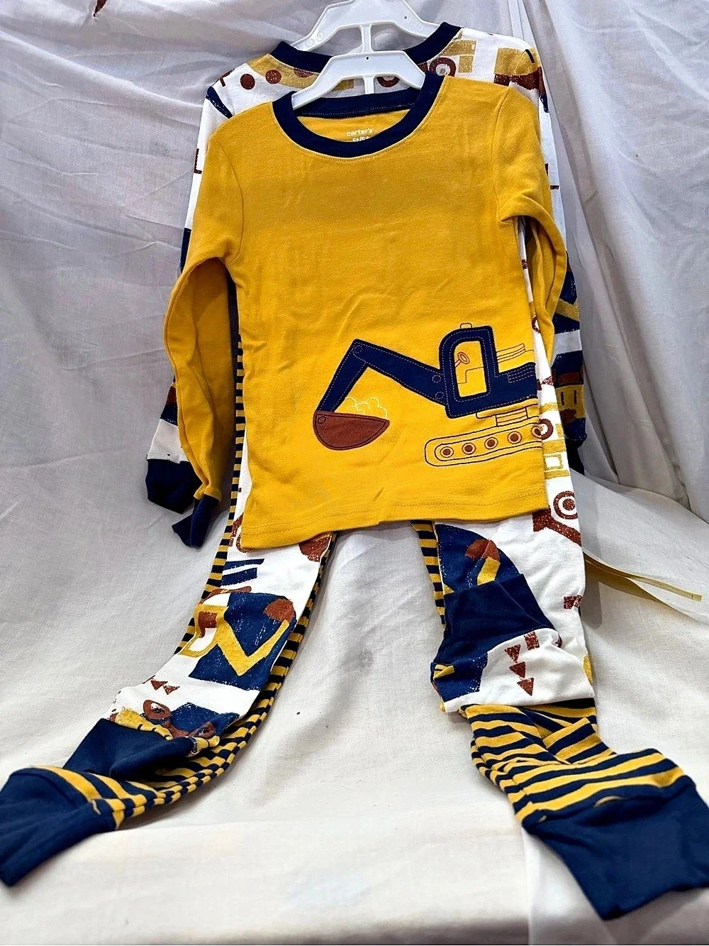 Carter's Boys Pajama Set Animal Print Yellow & Blue Size 5T NWT